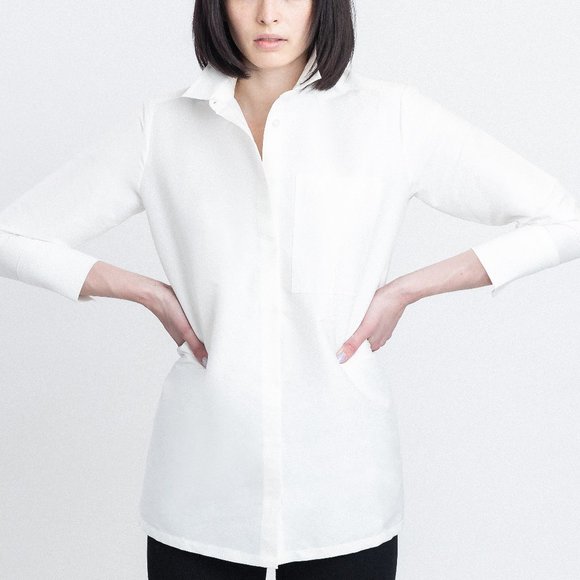 Tops - Cotton-Silk Button-Down Shirt